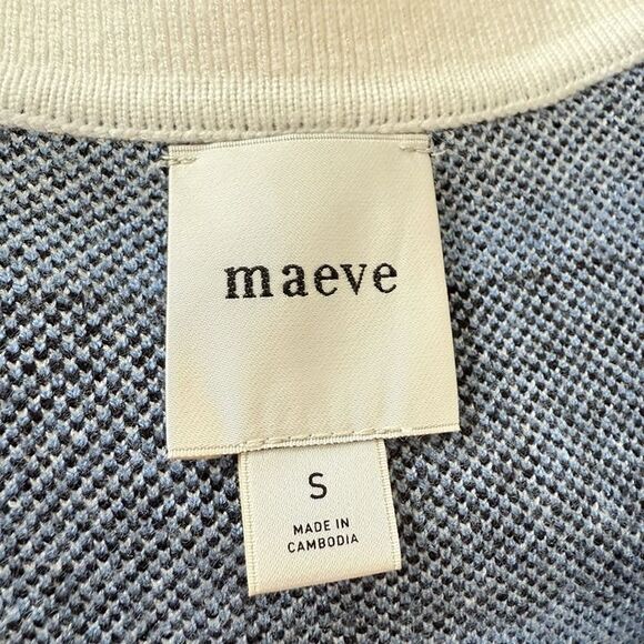 Anthropologie Color Block Mini Sweater Dress Tunic Womens Small OVERSIZED V Neck - Picture 9 of 11